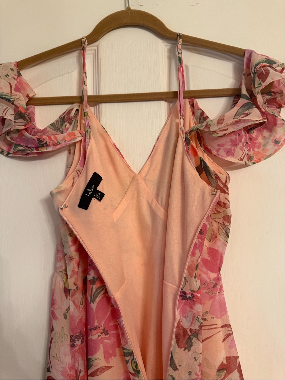 Pink Floral High-Low Ruffle Maxi Dress - Picture 5 of 10
